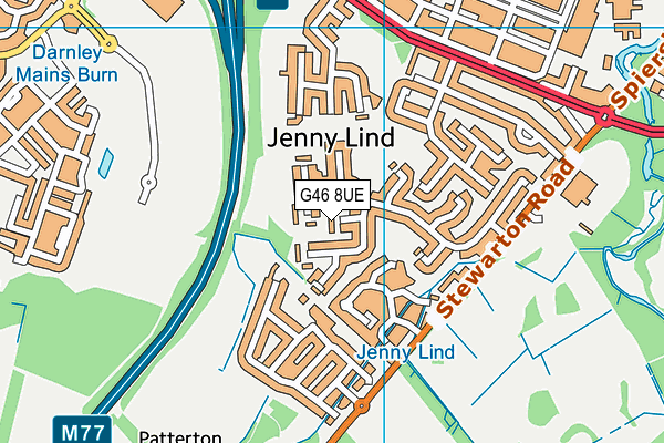 G46 8UE map - OS VectorMap District (Ordnance Survey)