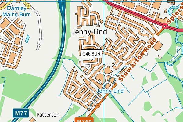 G46 8UR map - OS VectorMap District (Ordnance Survey)