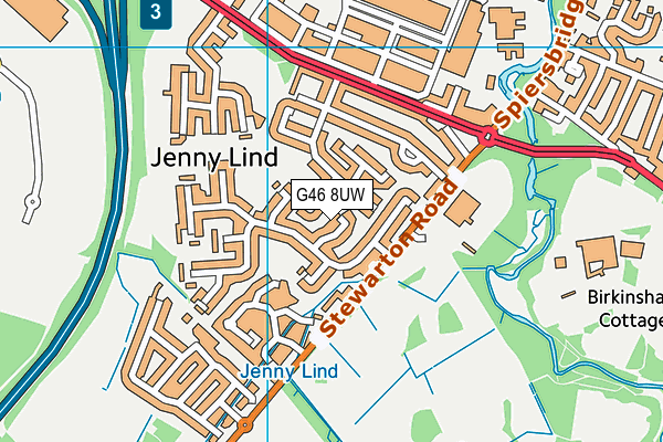 G46 8UW map - OS VectorMap District (Ordnance Survey)