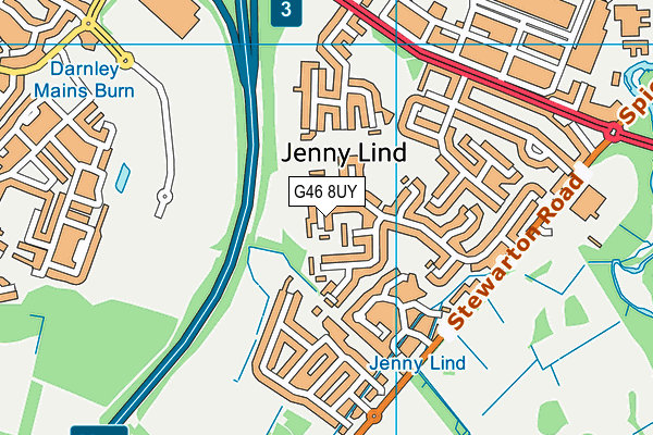 G46 8UY map - OS VectorMap District (Ordnance Survey)