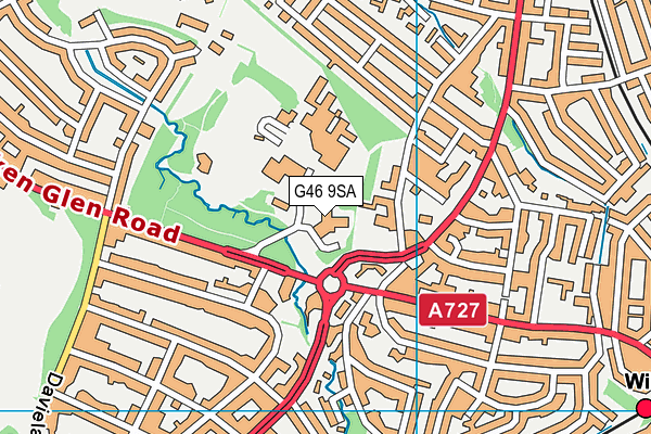 G46 9SA map - OS VectorMap District (Ordnance Survey)