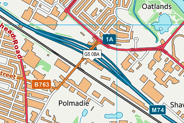 G5 0BA map - OS VectorMap District (Ordnance Survey)
