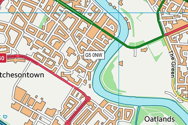 G5 0NW map - OS VectorMap District (Ordnance Survey)