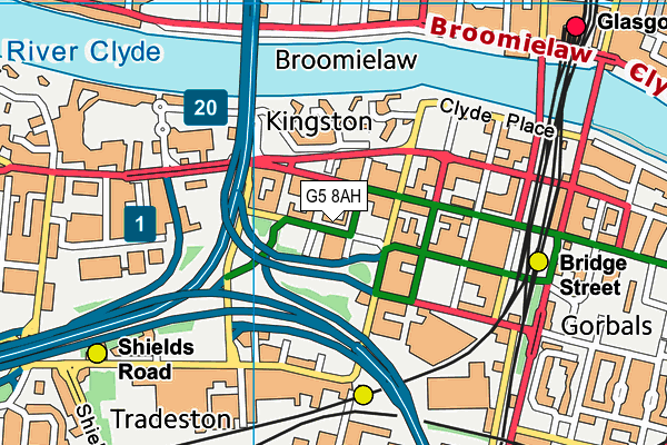 G5 8AH map - OS VectorMap District (Ordnance Survey)