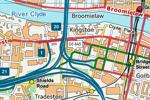 G5 8AS map - OS VectorMap District (Ordnance Survey)