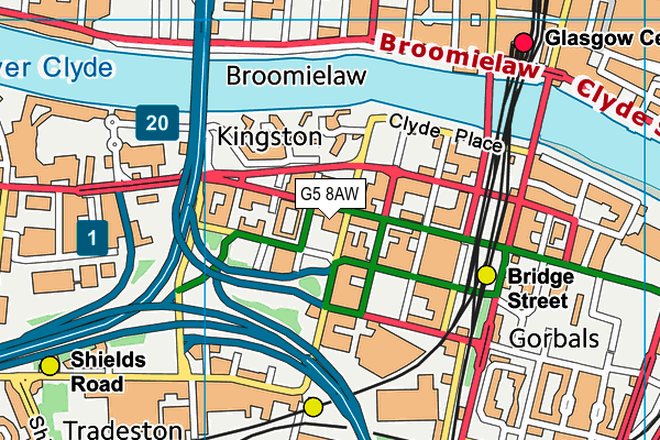 G5 8AW map - OS VectorMap District (Ordnance Survey)