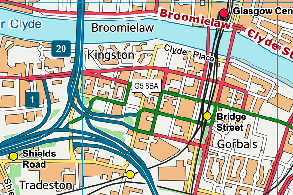 G5 8BA map - OS VectorMap District (Ordnance Survey)