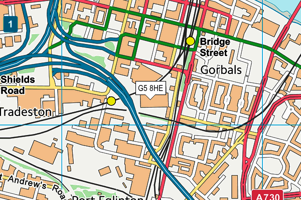 G5 8HE map - OS VectorMap District (Ordnance Survey)