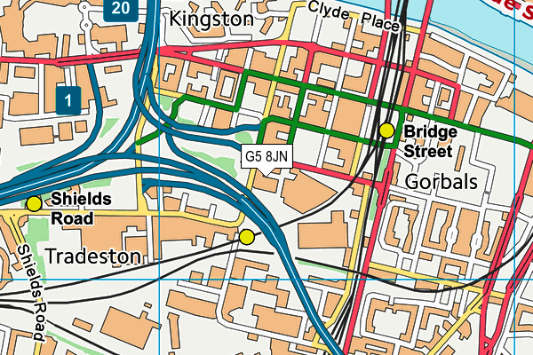 G5 8JN map - OS VectorMap District (Ordnance Survey)