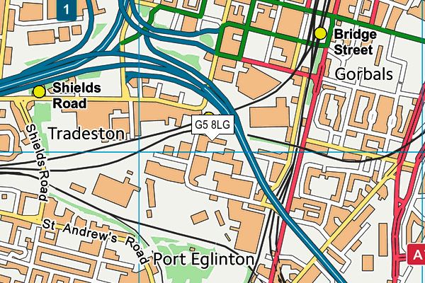 G5 8LG map - OS VectorMap District (Ordnance Survey)