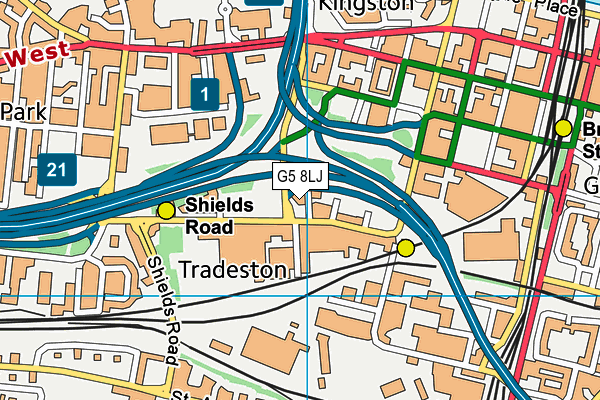 G5 8LJ map - OS VectorMap District (Ordnance Survey)