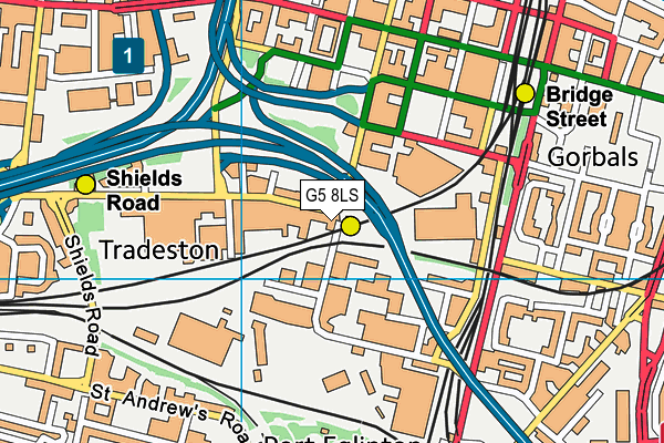 G5 8LS map - OS VectorMap District (Ordnance Survey)