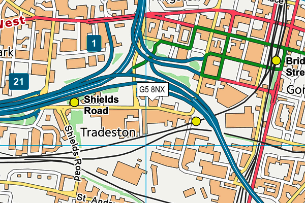 G5 8NX map - OS VectorMap District (Ordnance Survey)