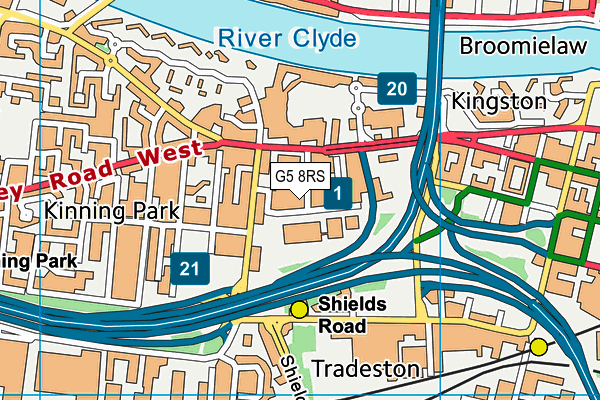 G5 8RS map - OS VectorMap District (Ordnance Survey)