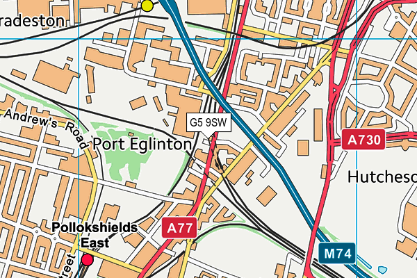 G5 9SW map - OS VectorMap District (Ordnance Survey)