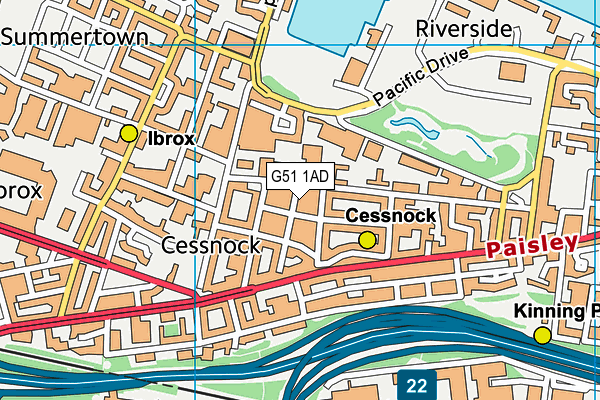 G51 1AD map - OS VectorMap District (Ordnance Survey)