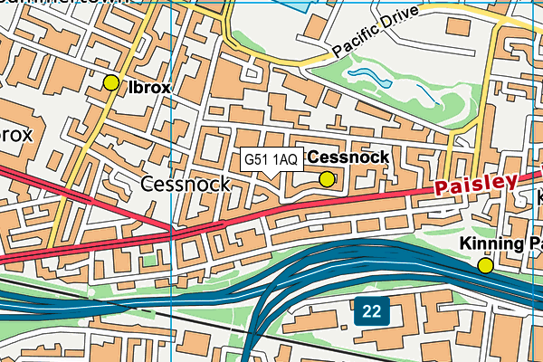 G51 1AQ map - OS VectorMap District (Ordnance Survey)