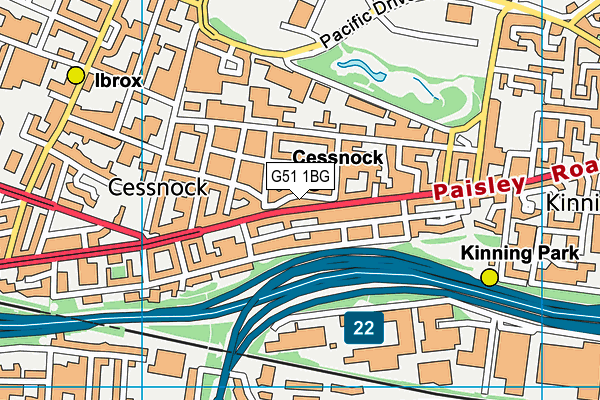 G51 1BG map - OS VectorMap District (Ordnance Survey)