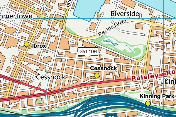 G51 1DH map - OS VectorMap District (Ordnance Survey)