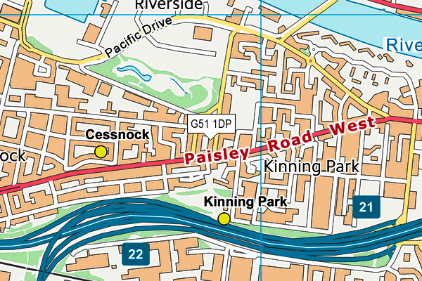 G51 1DP map - OS VectorMap District (Ordnance Survey)