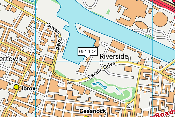 G51 1DZ map - OS VectorMap District (Ordnance Survey)