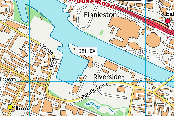 G51 1EA map - OS VectorMap District (Ordnance Survey)