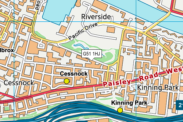 G51 1HJ map - OS VectorMap District (Ordnance Survey)