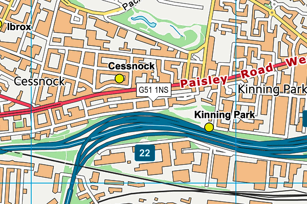 G51 1NS map - OS VectorMap District (Ordnance Survey)