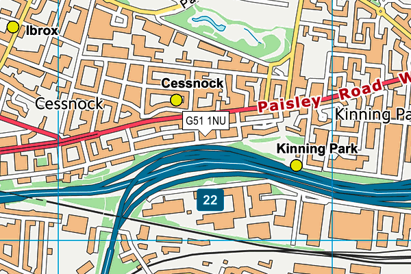 G51 1NU map - OS VectorMap District (Ordnance Survey)