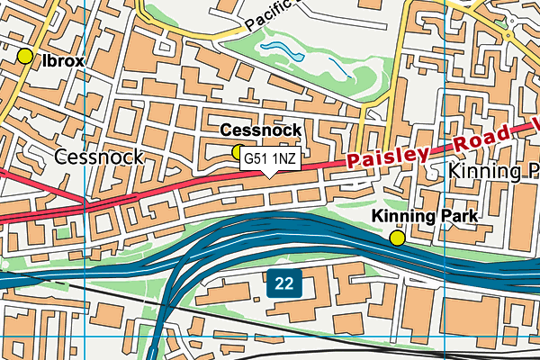 G51 1NZ map - OS VectorMap District (Ordnance Survey)