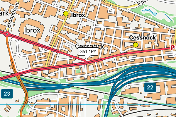 G51 1PY map - OS VectorMap District (Ordnance Survey)