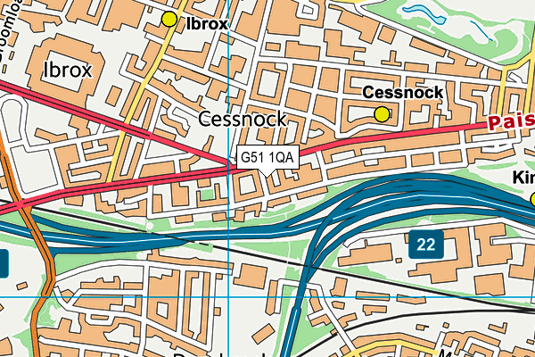 G51 1QA map - OS VectorMap District (Ordnance Survey)