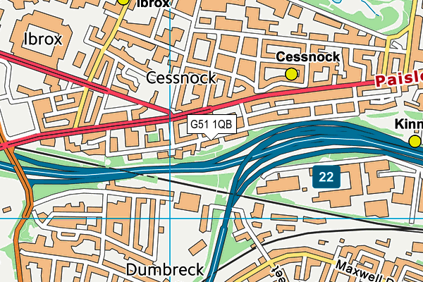 G51 1QB map - OS VectorMap District (Ordnance Survey)