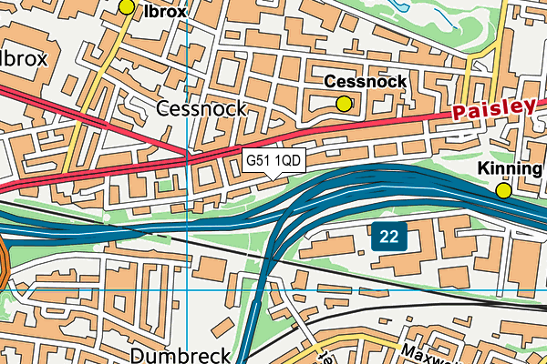 G51 1QD map - OS VectorMap District (Ordnance Survey)