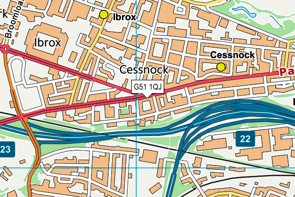 G51 1QJ map - OS VectorMap District (Ordnance Survey)