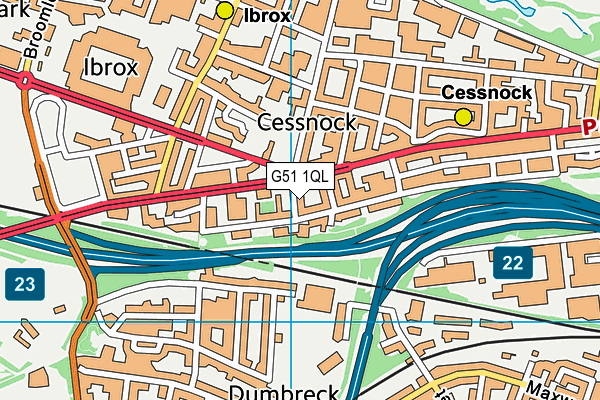 G51 1QL map - OS VectorMap District (Ordnance Survey)