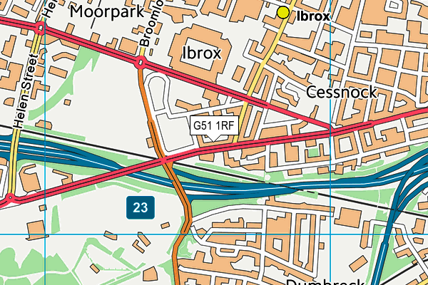 G51 1RF map - OS VectorMap District (Ordnance Survey)