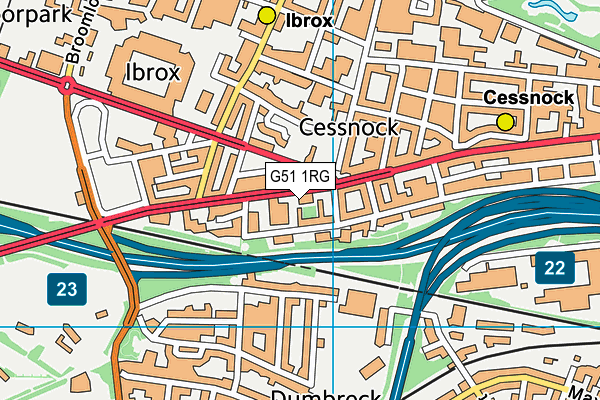 G51 1RG map - OS VectorMap District (Ordnance Survey)