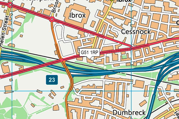 G51 1RP map - OS VectorMap District (Ordnance Survey)