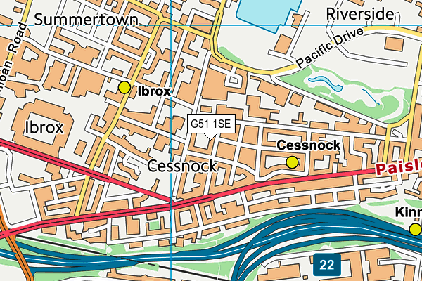 G51 1SE map - OS VectorMap District (Ordnance Survey)