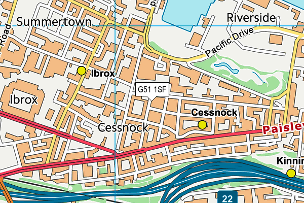 G51 1SF map - OS VectorMap District (Ordnance Survey)