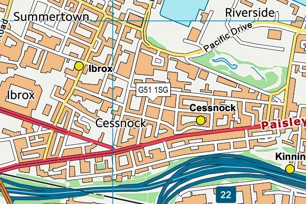 G51 1SG map - OS VectorMap District (Ordnance Survey)
