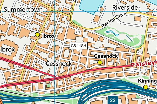 G51 1SH map - OS VectorMap District (Ordnance Survey)