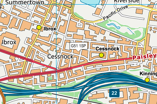 G51 1SP map - OS VectorMap District (Ordnance Survey)