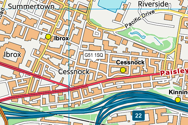 G51 1SQ map - OS VectorMap District (Ordnance Survey)