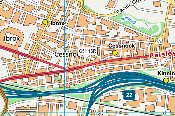 G51 1SR map - OS VectorMap District (Ordnance Survey)