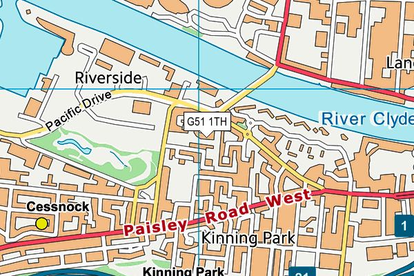 G51 1TH map - OS VectorMap District (Ordnance Survey)