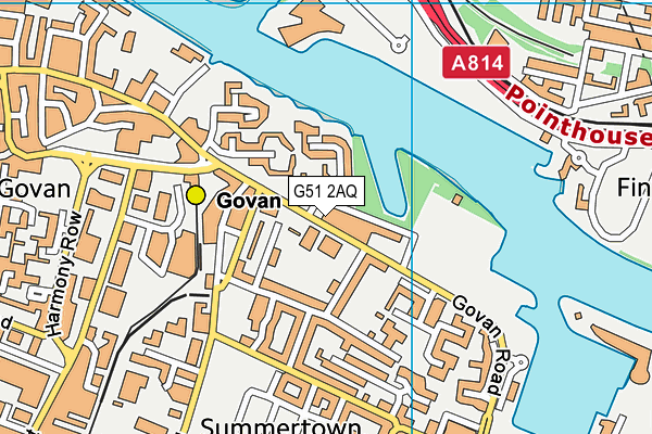 G51 2AQ map - OS VectorMap District (Ordnance Survey)