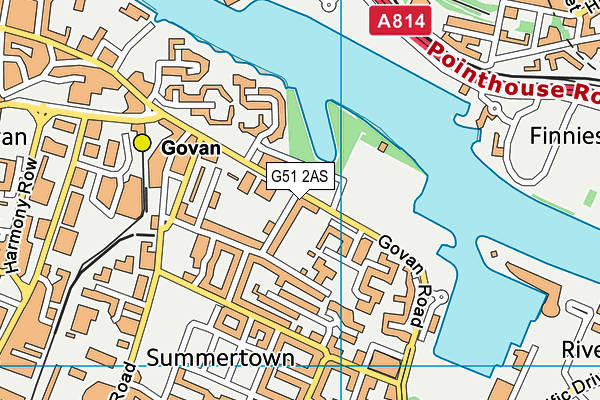 G51 2AS map - OS VectorMap District (Ordnance Survey)