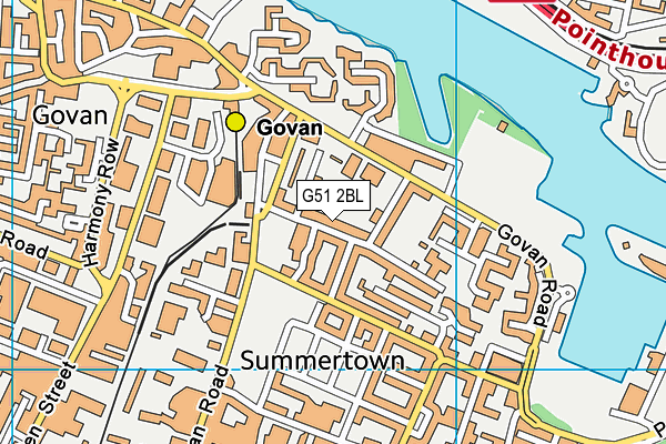 G51 2BL map - OS VectorMap District (Ordnance Survey)